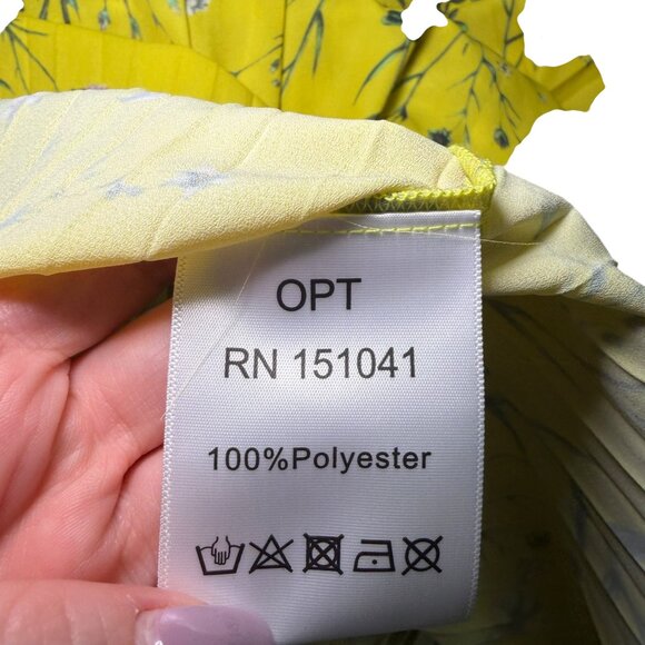 O.P.T. Yellow Floral Off Shoulder Tiered Ruffle Midi Dress XS NWT - Picture 6 of 6